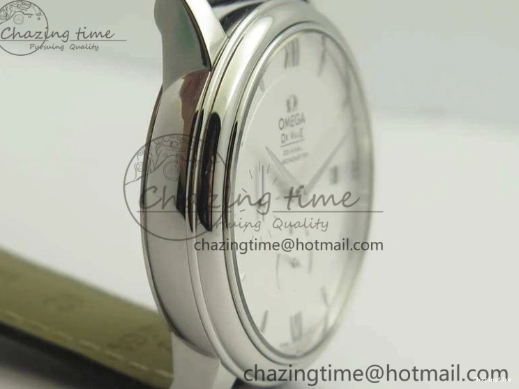 0310 FashionForward De Ville Prestige Real Power Reserve SS TW 1:1 Best Edition White Dial SS Markers On Leather Strap A 8095